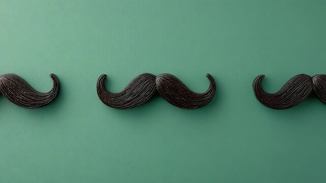 father moustaches on a green background video