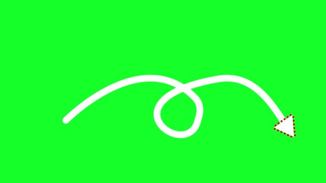White Arrow Loop for Motion Graphics Pack &ndash; 4K Green Screen Element, After Effects Template Asset, Modular Animation, UI Kit Component, Design Library