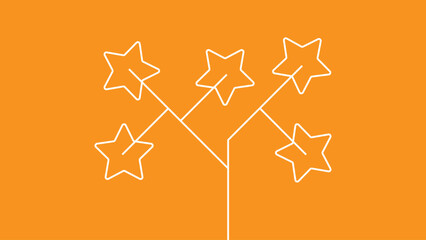 Star tree with yellow background creative design .