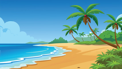 Fototapeta premium tropical beach with palm trees