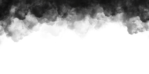 Black fog or smoke on dark copy space on transparent background.  © Arishastock