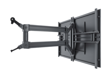 Gray Metal TV Wall Mount Bracket Extended from a Flat Screen Panel graphic design