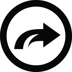 Silhouette Share Reply Forward Arrow Circle Outline Icon Symbol Vector Illustration