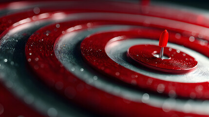 Strategic focus on target audience with red figures on concentric ring bullseye, embodying precision and success for business marketing campaigns