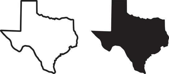 Texas Map Clipart &ndash; Simple Flat State Map Illustration