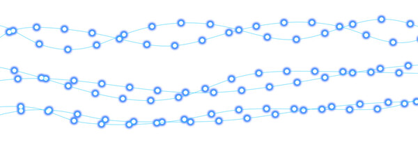 Festive Blue Christmas Fairy Lights Overlay with Soft Glow Effect