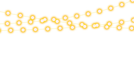 Elegant Warm Christmas Light Garland Border with Luminous Holiday Glow