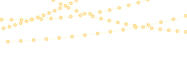 Holiday Golden String Lights Decoration Overlay for Festive Banners
