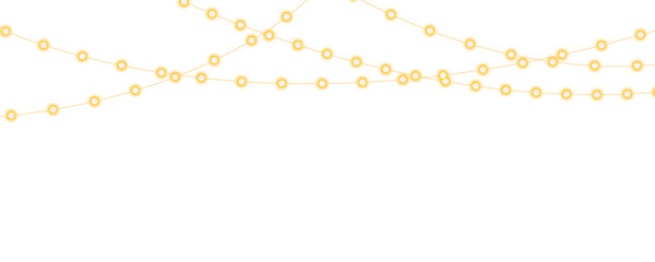 Holiday Light String Decoration Overlay with Soft Warm Glow and Bokeh Effect