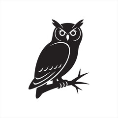 Fototapeta premium Firefly_Ideogram_A black silhouette of an owl per 730010 FkE
