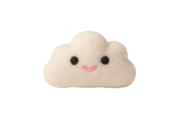 Cute felt cloud smiling toy with happy face