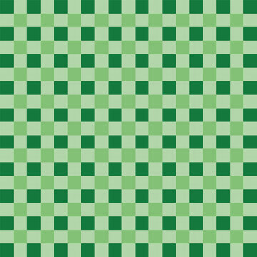 Green Gingham Plaid Seamless Geometric Vector Pattern