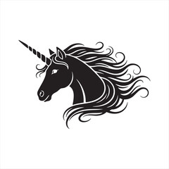 Firefly_Gemini Flash_A black silhouette of a unicorn  103761 2v0