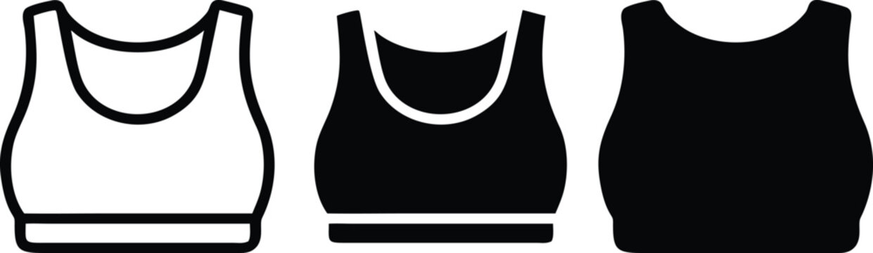 Professional Underwear Lingerie and Intimate Apparel Fashion Clothing for Women Design Vector Silhouette and Pictogram Icon Set.eps