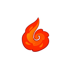 Fireball anime-style vector art design illustration. Fun blazing ball of fire digital hand-drawn graphic, perfect for posters, stickers, t-shirt design, patch, digital fire resource