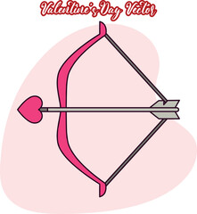 Pink Romantic Cupid Bow Vector for Design