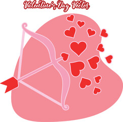 Valentine's Day Cupid Bow and Heart Arrow Vector