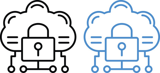 Fototapeta premium Safety, protection and security concept editable stroke icons set.