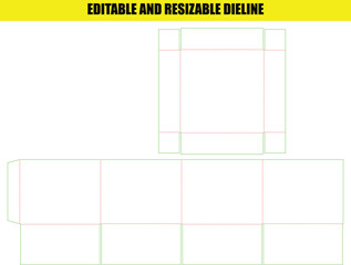 Editable Resizable Die Line Template for Custom Packaging Box Design