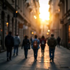 people walking on the street at night