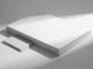 Neatly stacked white papers