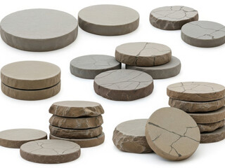 Collection of round concrete slabs
