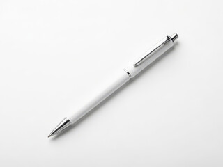 Modern white pen with silver accents
