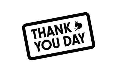 Obraz premium Gratitude expression, thank you day message with heart and x mark in black and white
