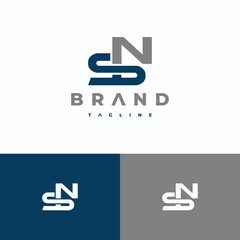 monogram letter SN logo