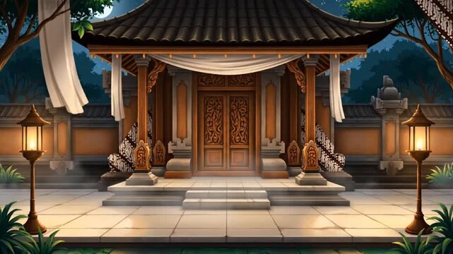 Ramadan Kareem greeting card with Islamic Javanese nuance