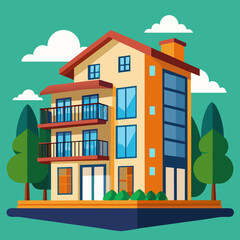 vector illustration of a residential building
