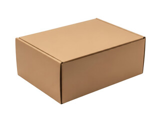 Brown cardboard box on white background simple packaging design