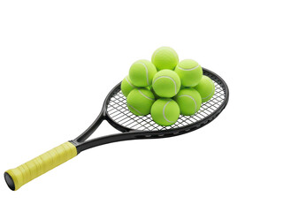 Tennis Racket with Multiple Balls on String Net Sports Equipment for Playing Tennis