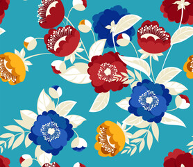 Seamless abstract pattern. Flowers pattern design.