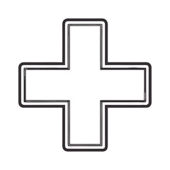 Fototapeta premium Simple Cross Icon: Clean and minimalist, a single cross icon represents medical and aid, conveying a message of hope and well-being. 