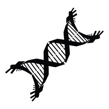 Illustrated double helix isolated on white background, Vector