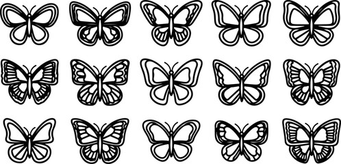 Monochrome Butterfly Species Collection