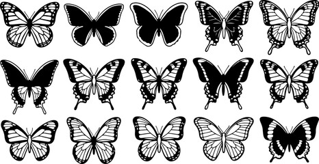 Monochrome Butterfly Species Collection