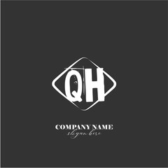 Vector QH illustration of a logo for a company background abstract