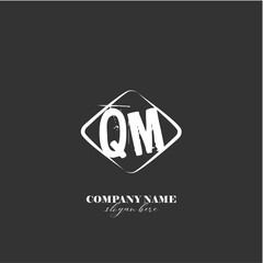 Vector QM illustration of a logo for a company background abstract
