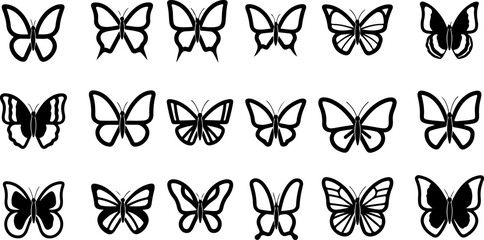 Monochrome Butterfly Species Collection