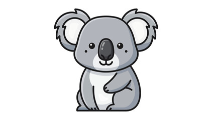 Adorable cartoon koala bear sitting and looking at the viewer with a smile.