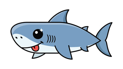 Fototapeta premium Adorable cartoon shark with a friendly expression and cute design, perfect for kids.