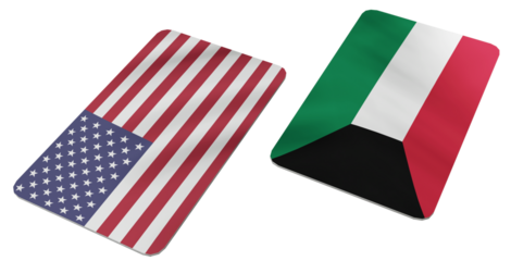 United States and Kuwait National Flags Symbolizing International Partnership and Diplomatic Relations