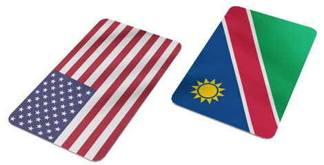 Obraz premium Flags of the United States and Namibia Presented Together as Symbolic Representations of International Relations and Cooperation