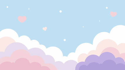 Fototapeta premium Dreamy sky with hearts
