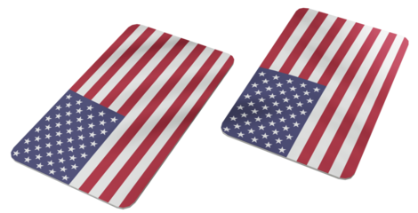 Pair of Stylized American Flag Blocks with Stars and Stripes Pattern Representing Usa Patriotism