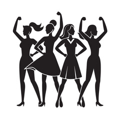 Inspirational Womens Day Girl Power Silhouette