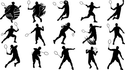 Badminton Shuttlecock Icon Set &ndash; Feather Shuttle Sports Symbols