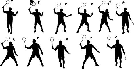 Badminton Shuttlecock Icon Set &ndash; Feather Shuttle Sports Symbols